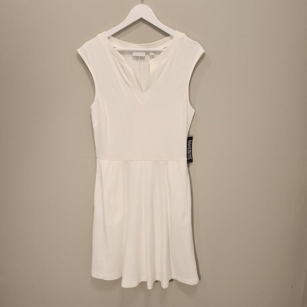 New York and Company Dress White Cotton Pockets - Size M
